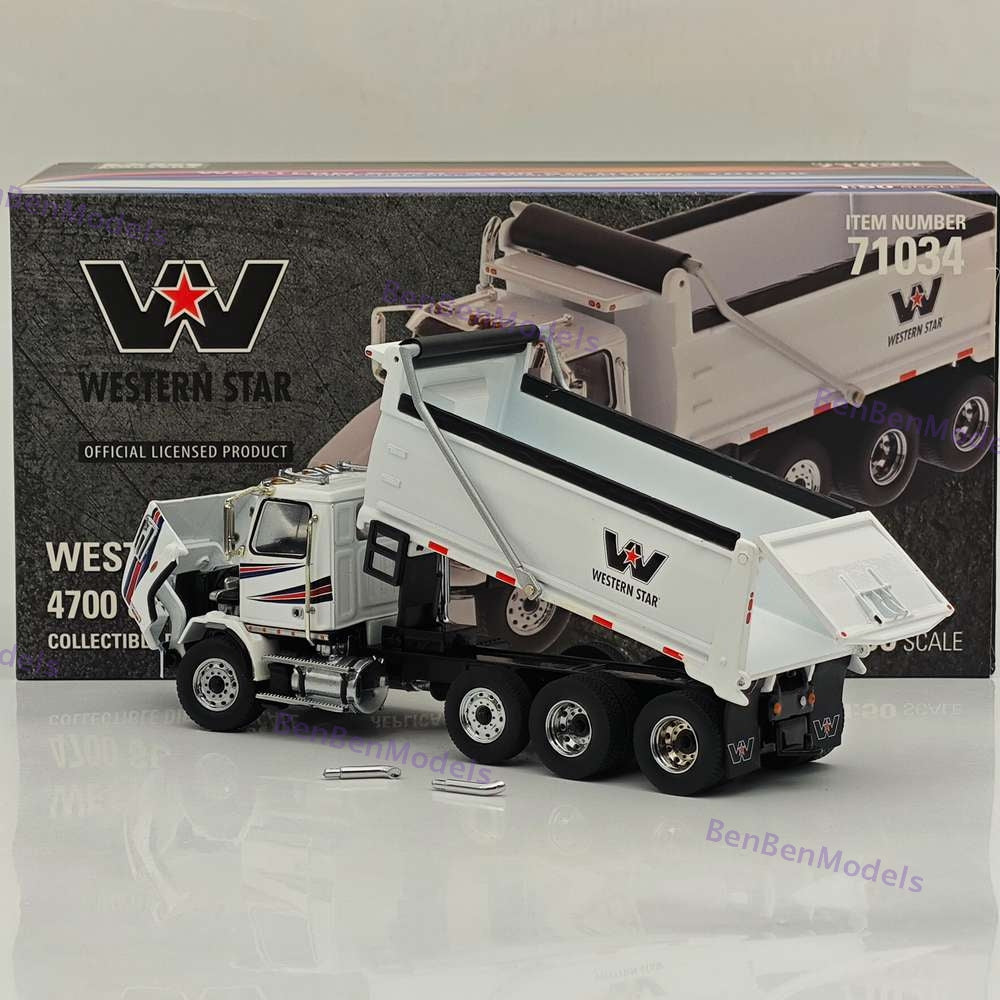 1/50 DM WESTERN STAR 4700 SB Dump Truck White Diecast Model 71034 Toy Gift