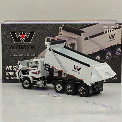 1/50 DM WESTERN STAR 4700 SB Dump Truck White Diecast Model 71034 Toy Gift