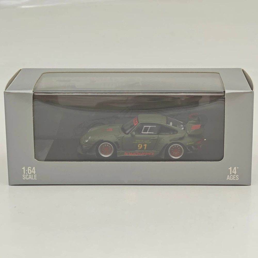 1:64 SW 993 911 #91 Matte Green Low & High Wing Diecast Model Car Collection