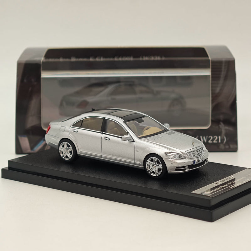 MOTORHELIX 1:64 Mercedes-Benz S-Class S600L (W221) Silver Diecast Models Car Collection