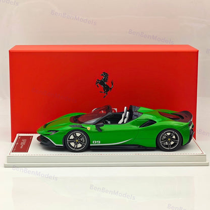 CE 1/18 Ferrari SF90 Spider Supercar Car Green Resin Model Limited Collection