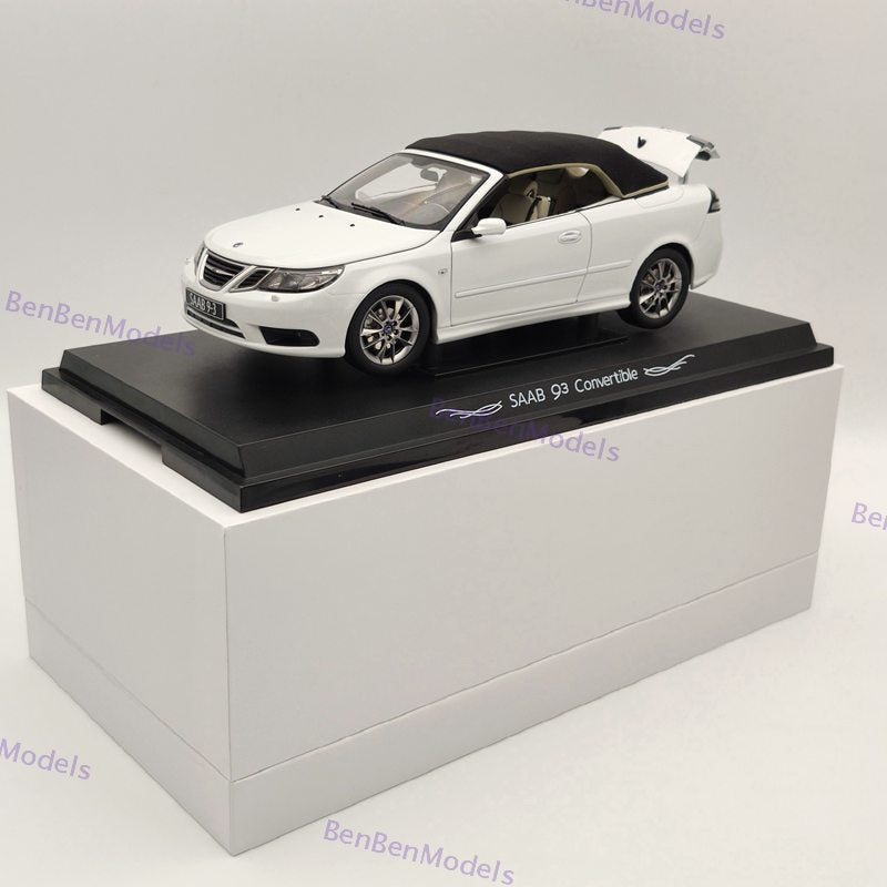 Original 1:18 93 9-3 Convertible Sport Car White Diecast Model Car Limited Edition