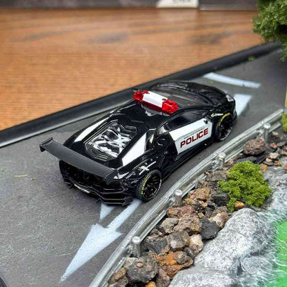 KING MODEL 1:64 Lamborghini LP700 Aventador Police Livery Alloy Diecast Car Model Hobby Collection Gifts