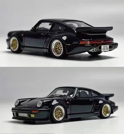 Master 1:64 pour Porsche 930 Turbo Black Bird Jouets moulés sous pression Modèles de voitures Collection Cadeaux Édition limitée 
