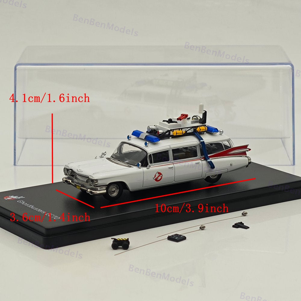 1/64 YS Cadillac Ghostbusters Ecto-1 Diecast Model Minicar White Limited
