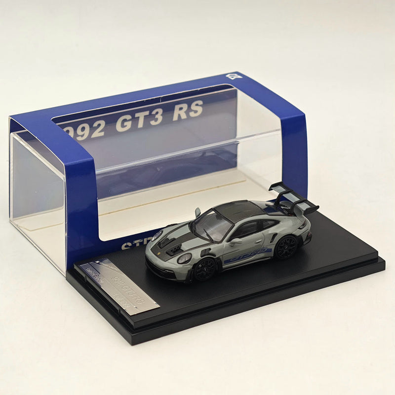 1:64 SW Porsche 992 GT3 RS Racing Sports Grey Diecast Models Car Collection