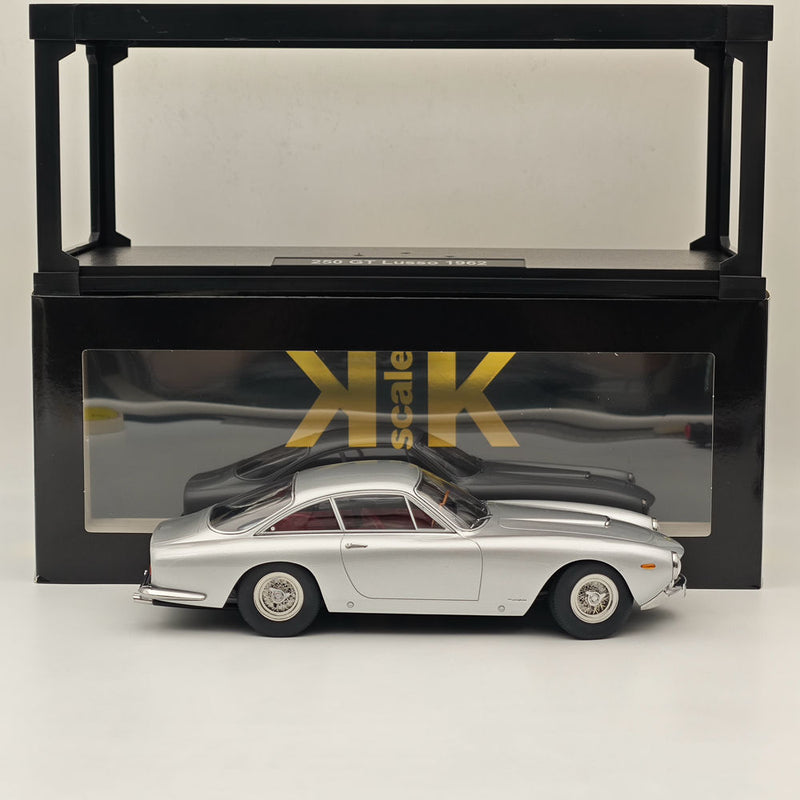 KK-Scale 1:18 Ferrari 250 GT Lusso 1962 Silver Diecast Models Car Collectionr