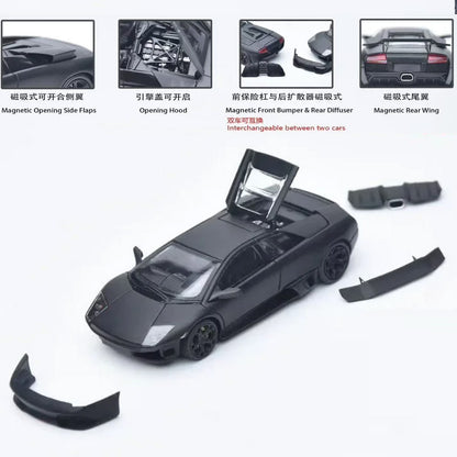 Phantom Knight PK Murciélago LP640 Bat Chengdu Auto Show 1:64 Alloy Open Cover Car Model Gifts