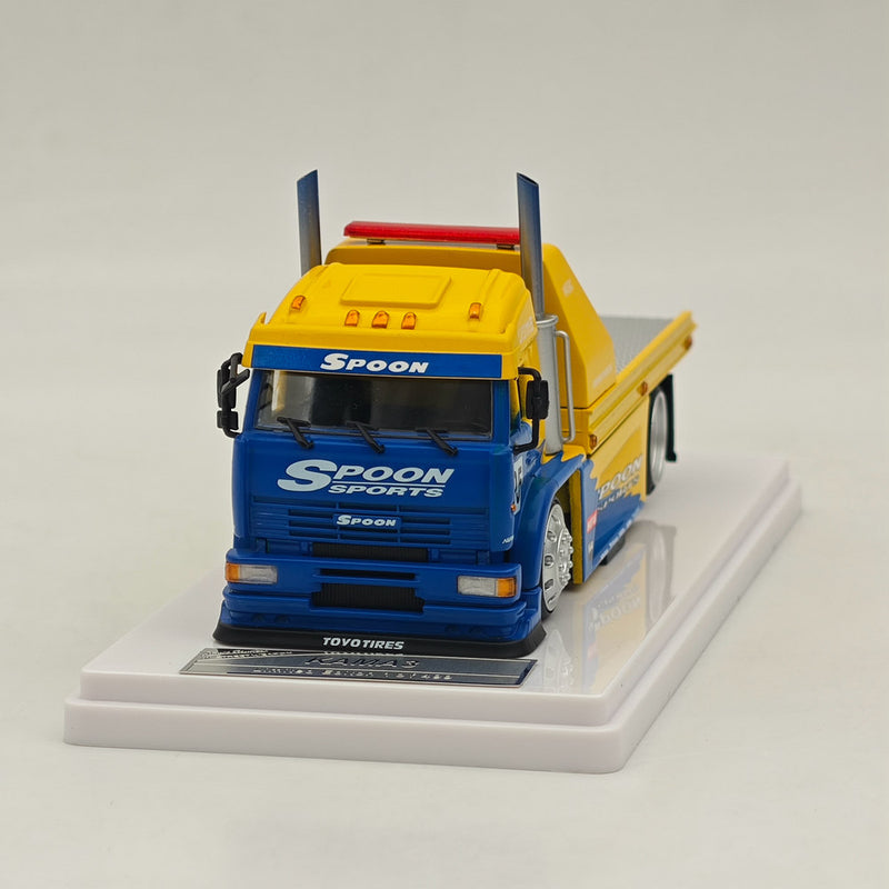 1:64 SH KamaZ Spoon Sports Flatbed Tow Truck Yellow Diecast Model Car Limited