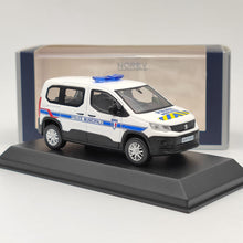 Norev – Peugeot Rifter Van moulé sous pression, modèle de voiture de Police, Collection de cadeaux de noël, 1/43