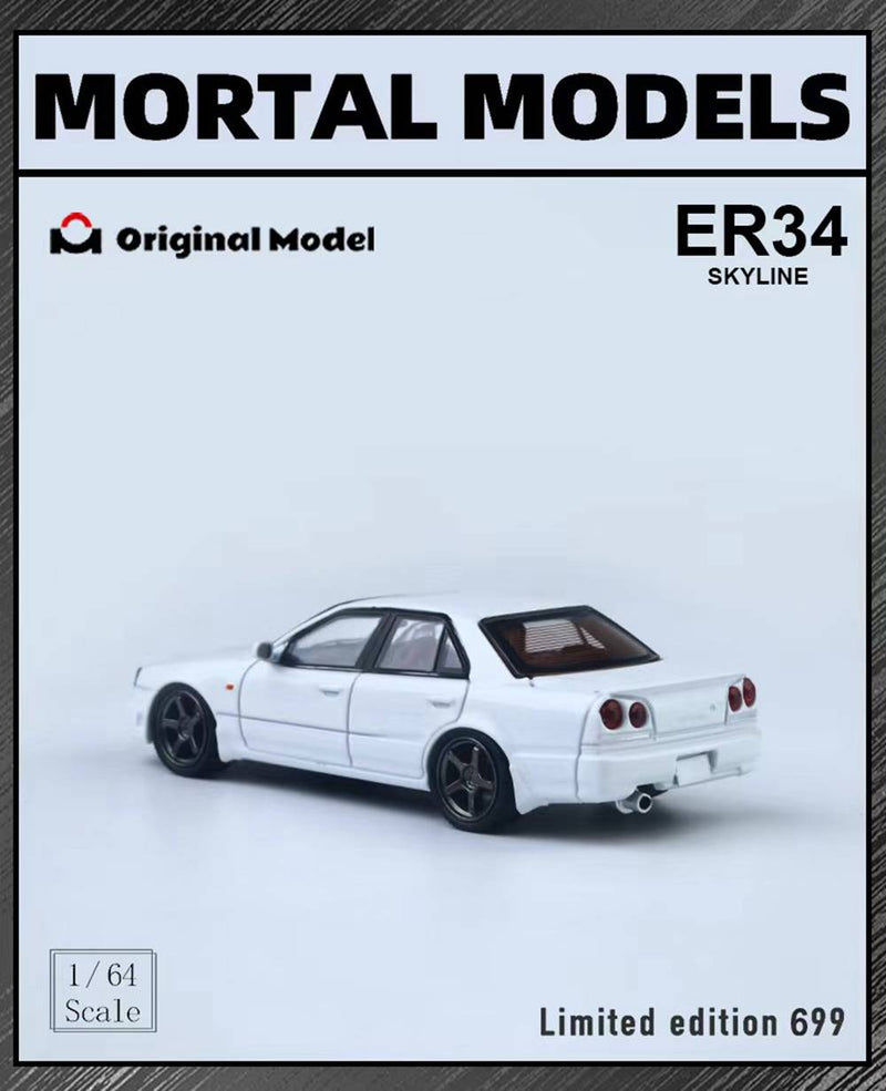 Pre-sale Mortal & OM 1:64 Nissan ER34 uras SKYLINE Miniature Diecast Toys Car Models Hobby Collection Gifts Limited 699