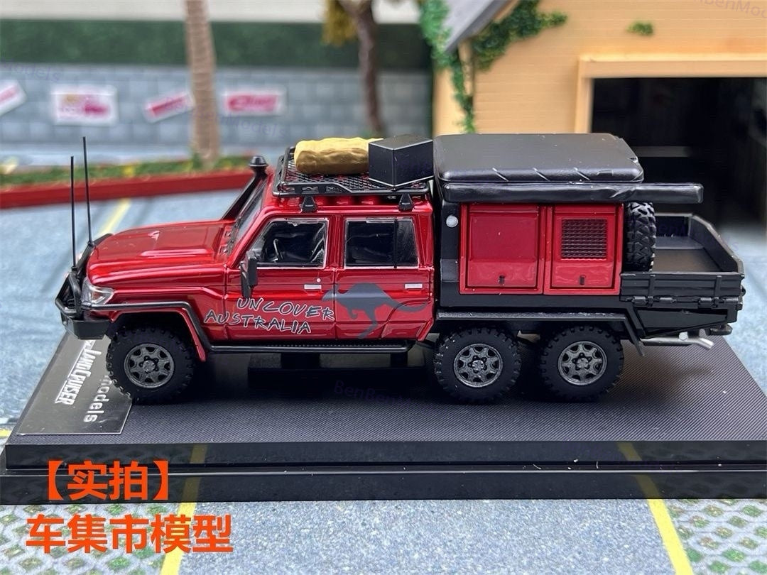 AM 1:64 Toyota Land Cruiser LC79 6X6 Double Cab Pickup Diecast Toys Car Model Gifts