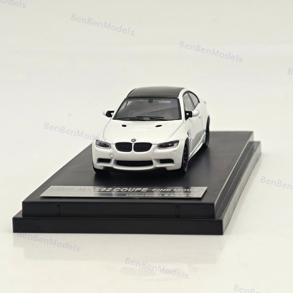 Fine model 1/64 BMW M3 E92 COUPE Diecast Model Car Limited Collection White