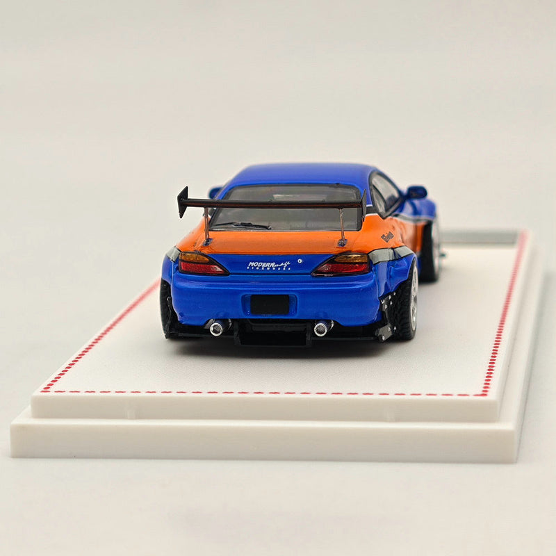 FH 1:64 Nissan Silvia S15 Pandem Rocket Bunny FNF Blue-Orange Diecast Models Car