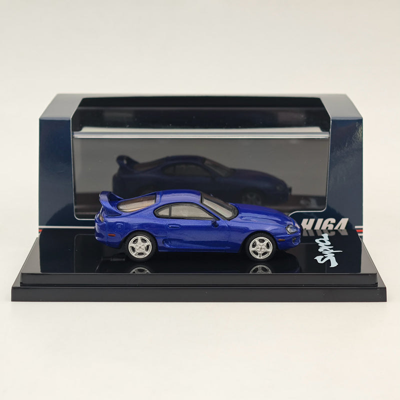 Hobby Japan 1/64 Toyota SUPRA RZ JZA80 with Active Spoiler Parts Blue HJ642042BL Diecast Models Car Collection