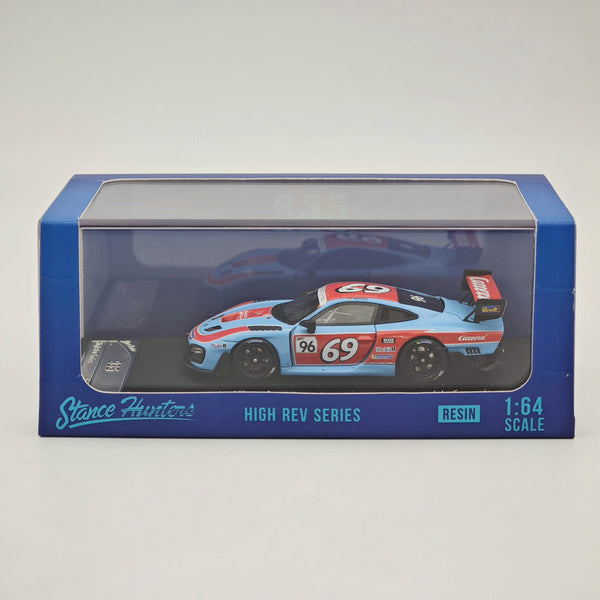 1/64 Stance Hunters Porsche 935 "Carrera" #69 High REV Series Blue Resin Models Car Limited 499 Collection Auto Toys Gift