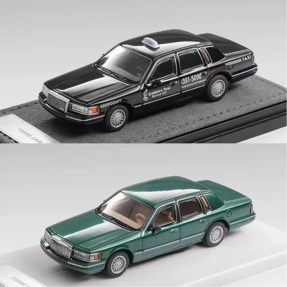 MK Miniatures 1/64 Town Car 1993 Private Taxi/Cartier Green Alloy car Limited