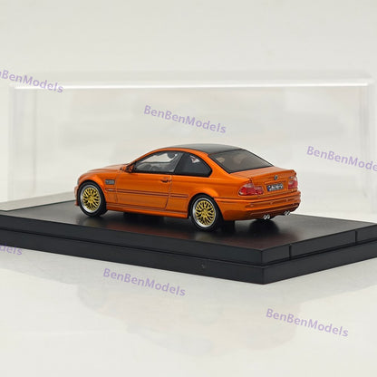 1:64 SH M3 E46 Orange Carbon Top Coupe Racing Sports Model Diecast Metal Car