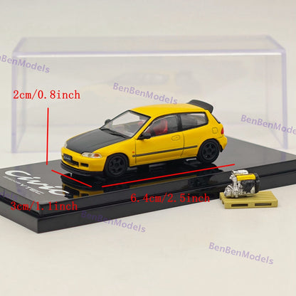 Hobby Japan 1/64 CIVIC (EG6)  JDM Style With Engine Display Model HJ642017AY