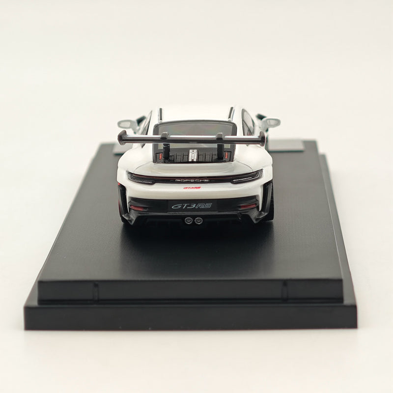 1:64 SW Porsche 992 GT3 RS Racing Sports White Diecast Models Car Collection