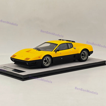 1/18 Tecnomodel Ferrari 512BB Clienti Corsa Press 1978 Yellow Resin Model Car