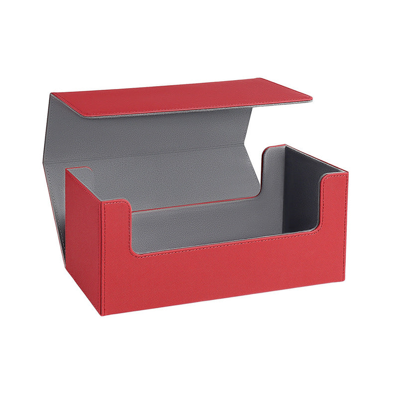 Large Capacity Magnetic PU Card Storage Box Holds 37 PT Card Slabs Toploaders Portable Deck Case for TCG Sports Trading Card