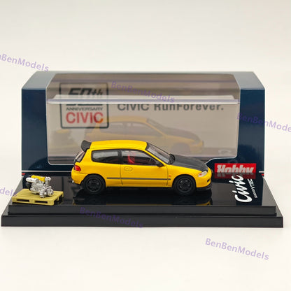 Hobby Japan 1/64 CIVIC (EG6)  JDM Style With Engine Display Model HJ642017AY