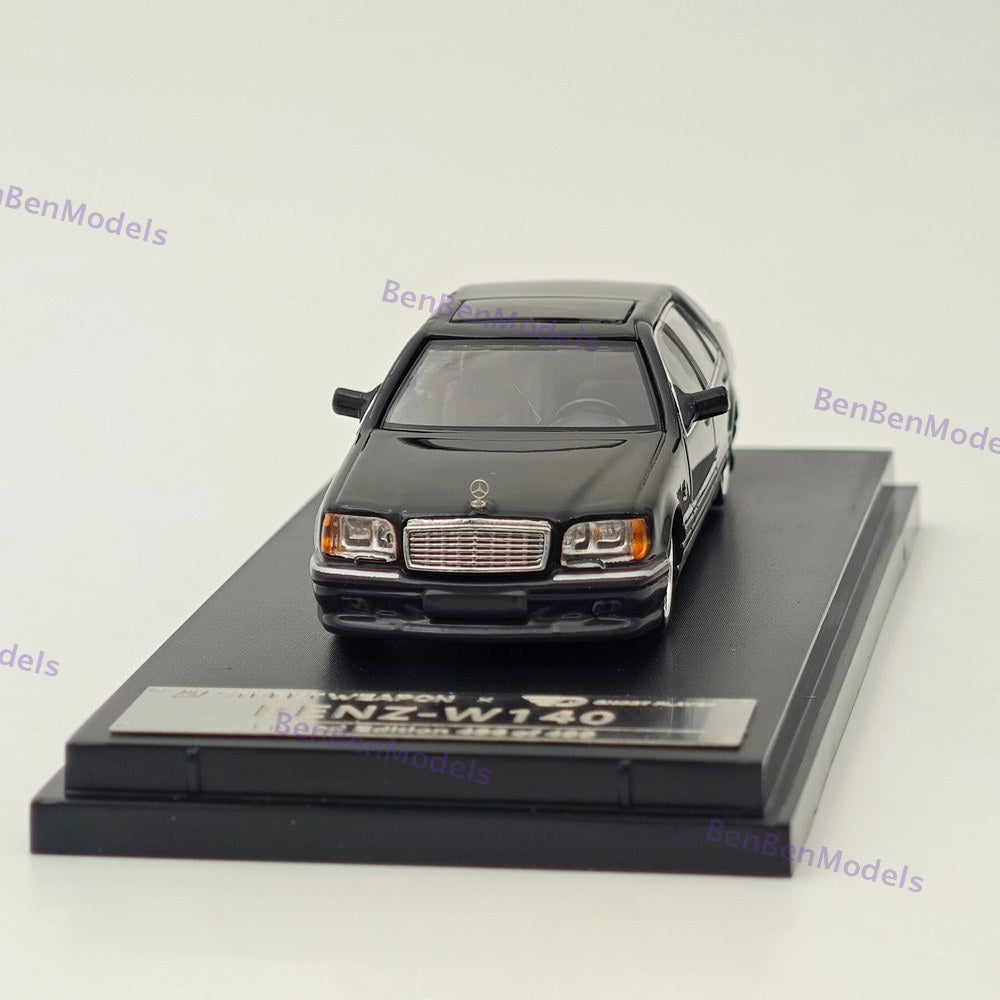 SW 1:64 S600 W140 Electroplated Wheel Hub Black/Grey Diecast Model