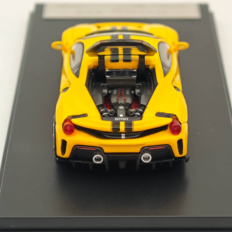 1:64 Ichilan Ferrari Novitec 488 Pista Yellow Super Racing Sports Model Diecast