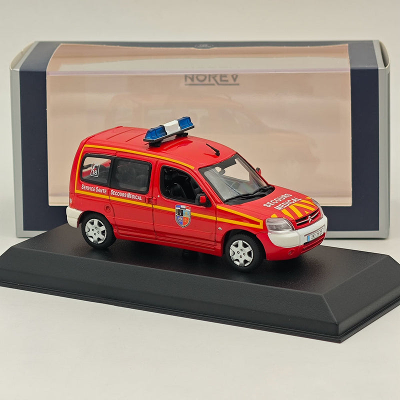 1/43 Norev Citroen Berlingo Pompiers-Secours Medical 2004 Diecast Model Car Red