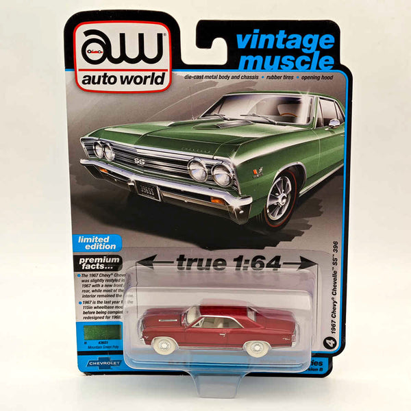 CHASE Auto World 1/64 1967 Chevy Chevelle SS 396 Ultra Red Diecast Models Car