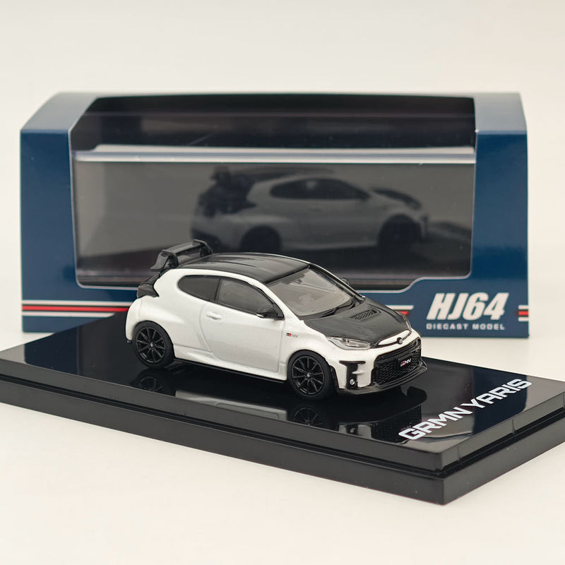 Hobby Japan 1:64 Toyota GRMN YARIS Circuit Package Platinum White Pearl Mica HJ643024CPW Diecast Models Car Collection