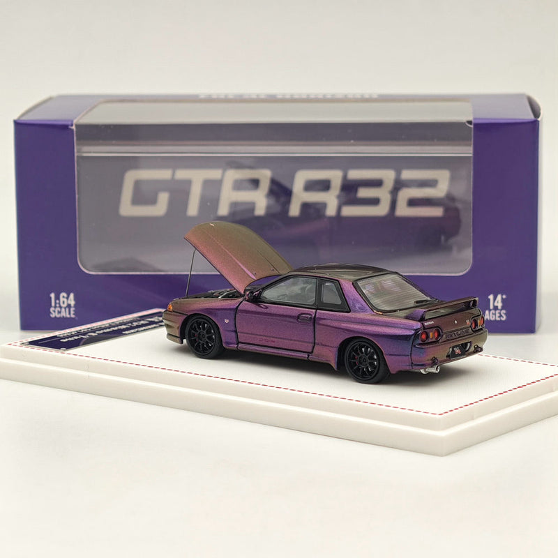 1:64 FH Nissan Skyline GTR R32 Nismo S-Tune Sports Purple Model Diecast Metal Collection Auto Gift