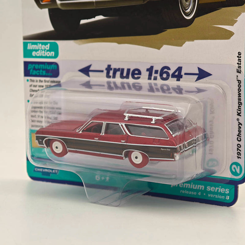 CHASE Auto World 1/64 1970 Chevy Kingswood Estate Ultra Red Diecast Models Car Collection