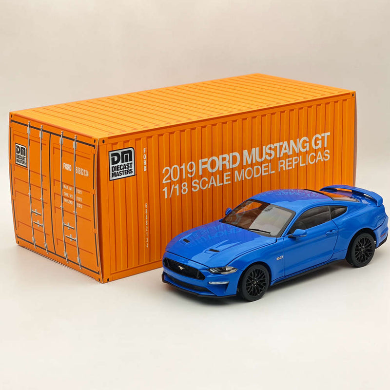 DM 1/18 Scale Model Replicas Ford Mustang GT 2019 Blue RHD Diecast Car Miniature Hobby Gifts