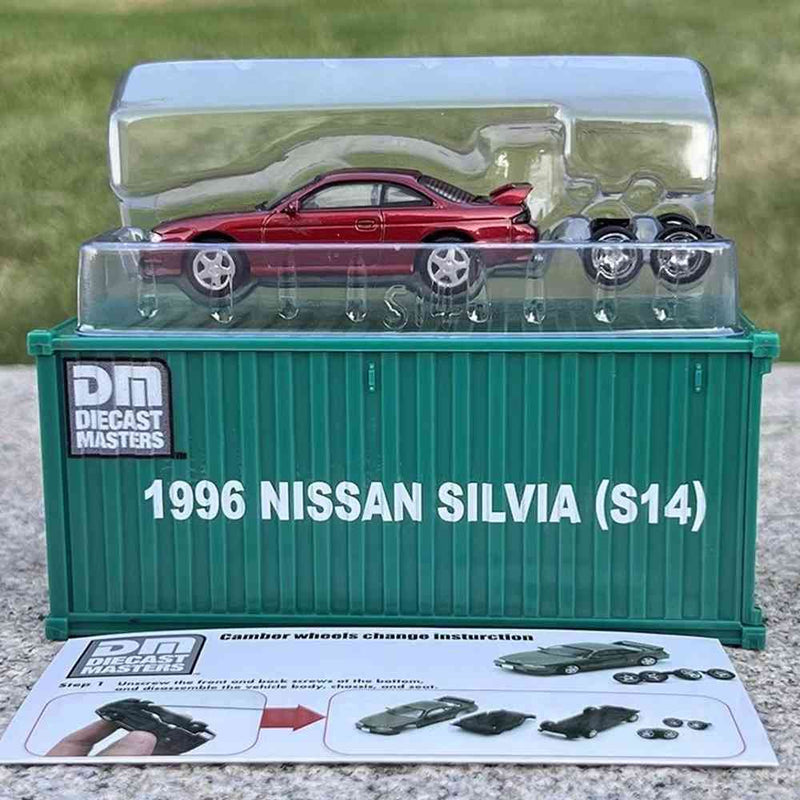 DM Container DieCast Master 1:64 Nissan Silvia S14 S15 Toys Car Models Miniature Hobby Collection Gifts