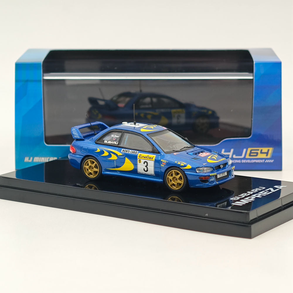 1/64 Hobby Japan SUBARU IMPREZA WRC 1997 #3 MONTE-CARLO Blue Diecast Models Car