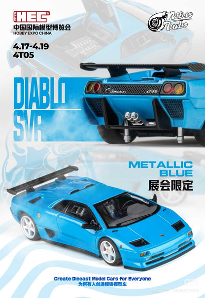 1/64 Micro Turbo Diablo SVR Metallic Blue HEC 2026 Diecast Model Collectible Car