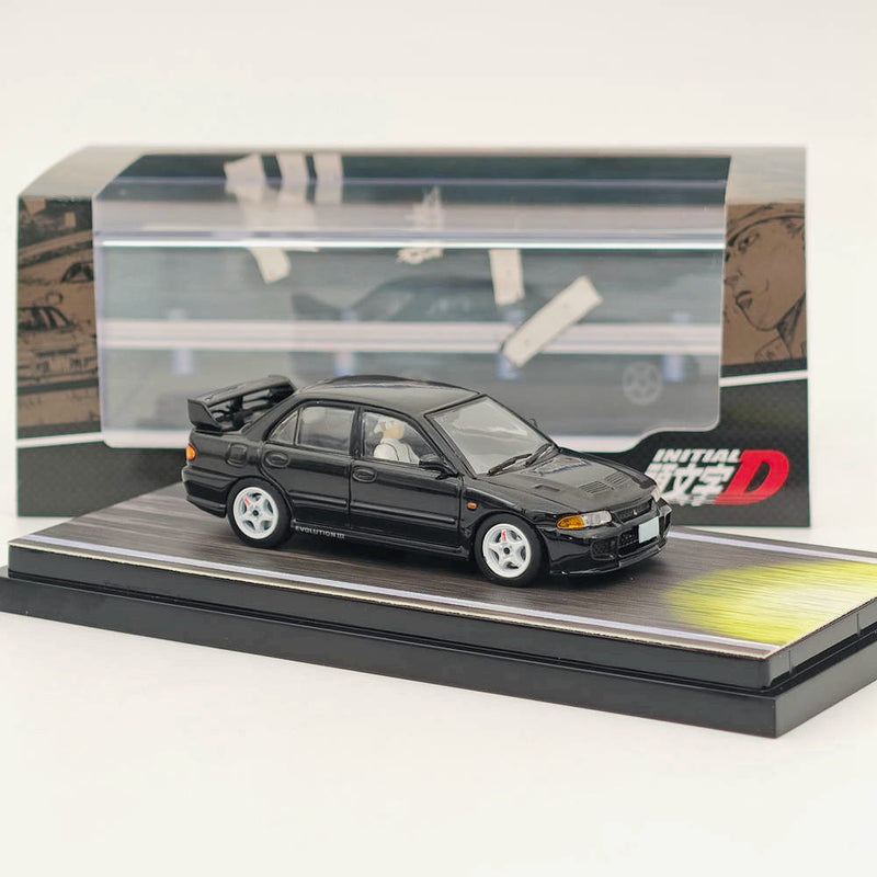 Hobby Japan 1/64 Mitsubishi Lancer RS Evolution III INITIAL D Black HJ643010D Diecast Models Car Limited Collection