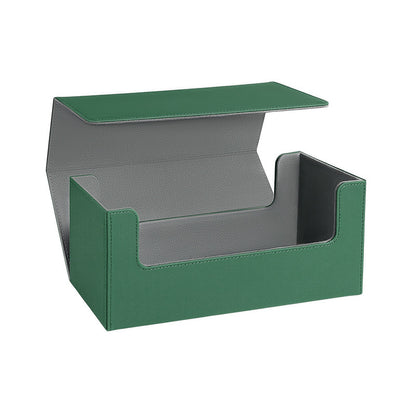 Large Capacity Magnetic PU Card Storage Box Holds 37 PT Card Slabs Toploaders Portable Deck Case for TCG Sports Trading Card