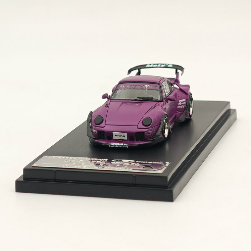 Street WARRIOR SW 1/64 Porsche RWB 993 Rotana Diecast Models Car Purple