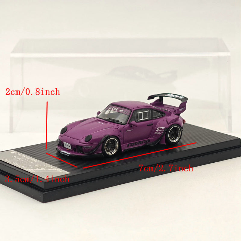 Street WARRIOR SW 1/64 Porsche RWB 993 Rotana Diecast Models Car Purple