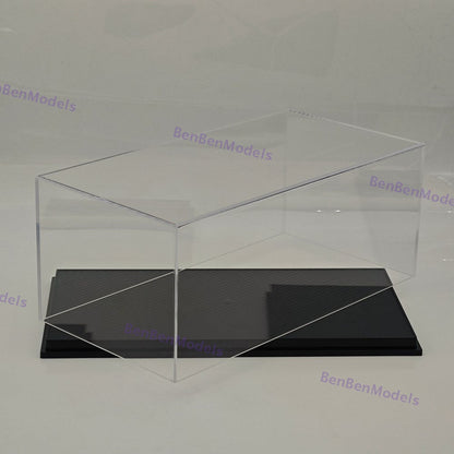 1:18 Model Car Acrylic Case Display box Transparent Dustproof Carbon Fiber Base