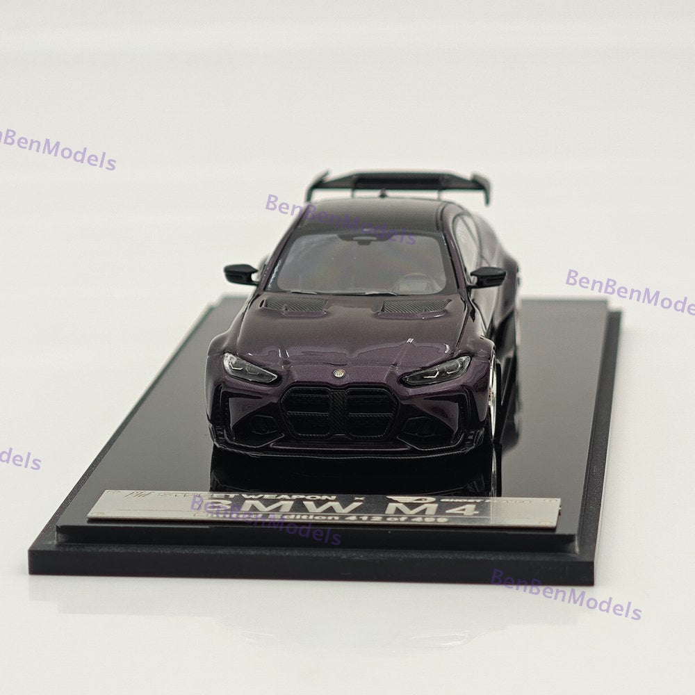 1:64 SW BMW M4 G82 Sports Model ADRO BODY KIT Model Car Alloy Purple Gifts
