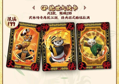 Cartes amusantes Kung Fu Panda, cartes authentiques en papier, collection, boîte de 10 films, nouveauté
