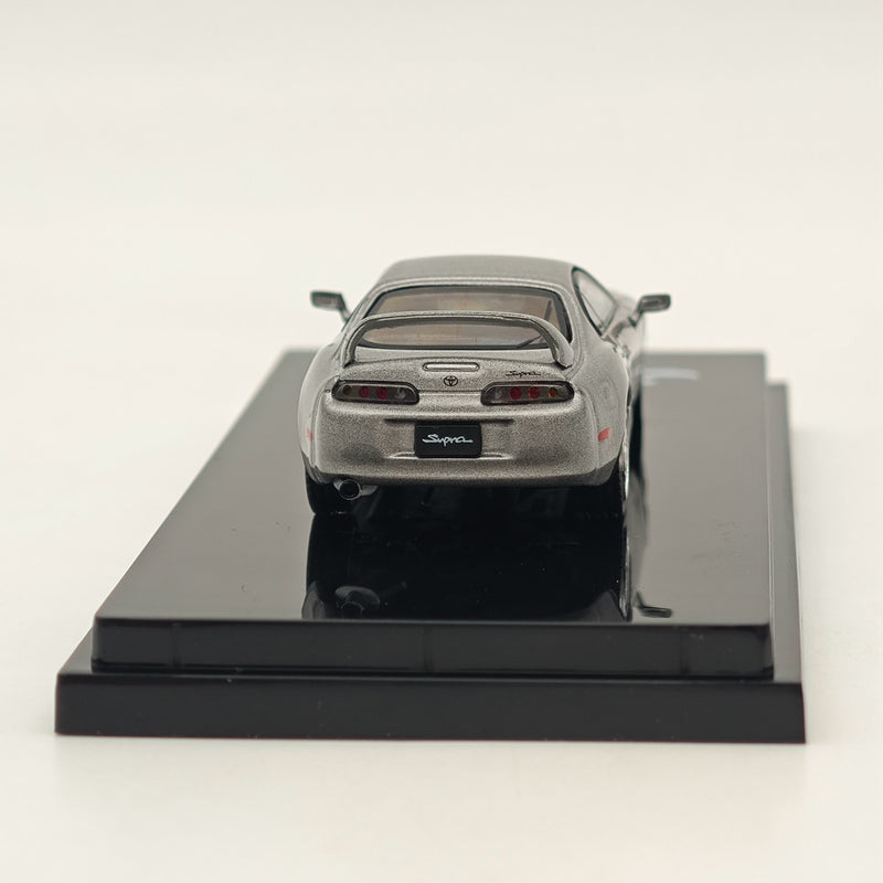 Hobby Japan 1/64 Toyota SUPRA RZ JZA80 with Active Spoiler Parts Silver HJ642042S Diecast Models Car Collection