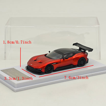 Fine Works64 1/64 Aston Martin Vulcan Diecast Model Car - Opening Hood, Metal Base & Rubber Tires | Limited Edition 999 Units