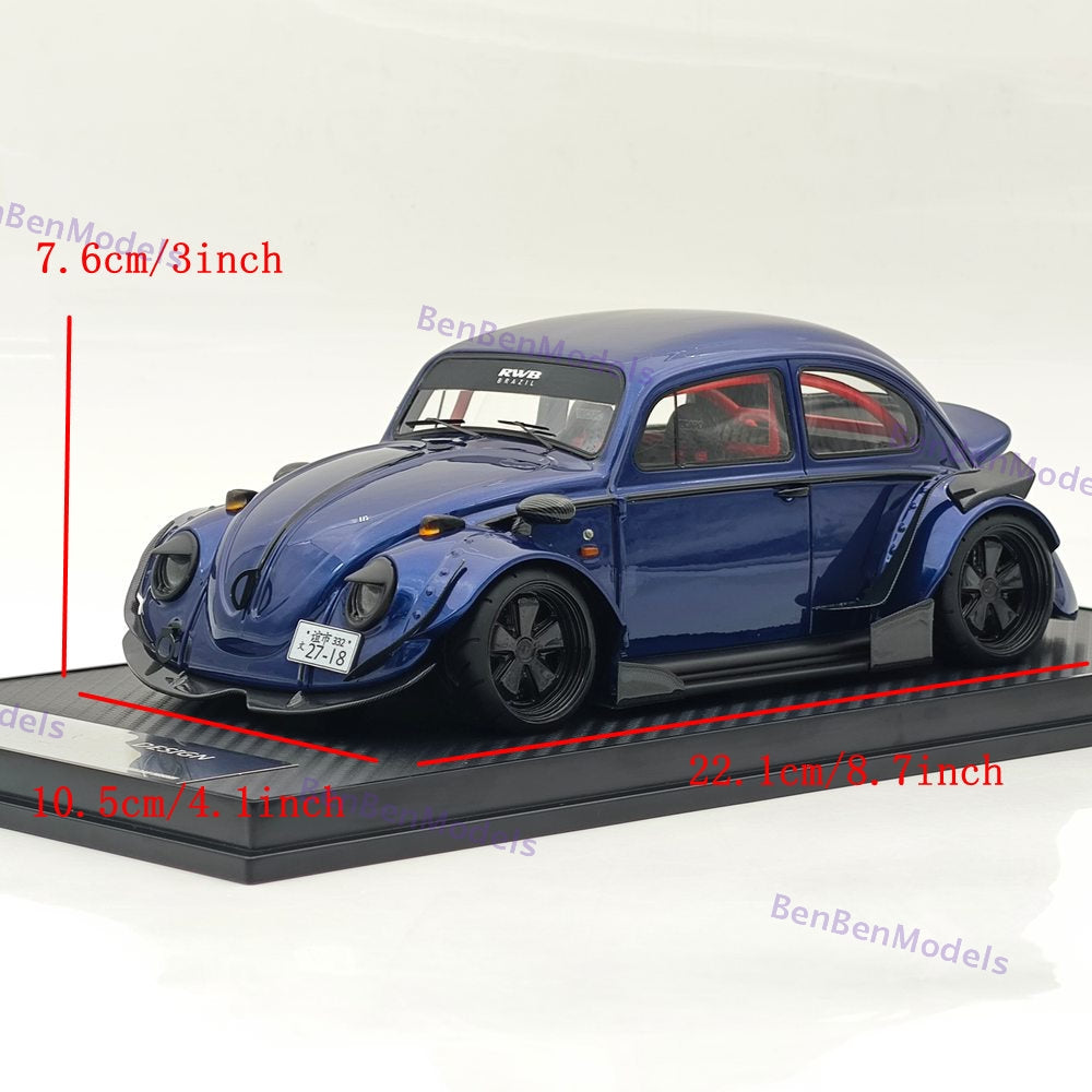 1/18 Volkswagen VW Beetle RWB Robert Design Blue Resin Car Model Limited Edition