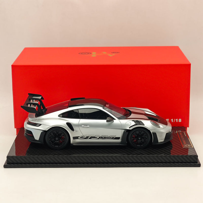 AI MODEL 1/18 Porsche 992 GT3 RS SILVER Resin High-Quality Collection Car Model