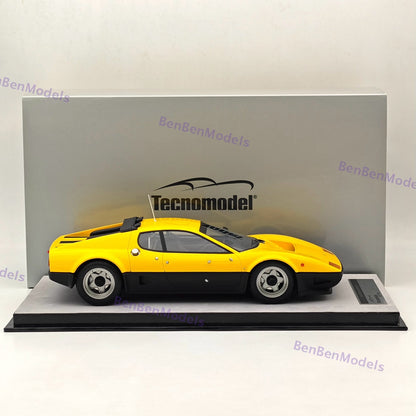 1/18 Tecnomodel Ferrari 512BB Clienti Corsa Press 1978 Yellow Resin Model Car